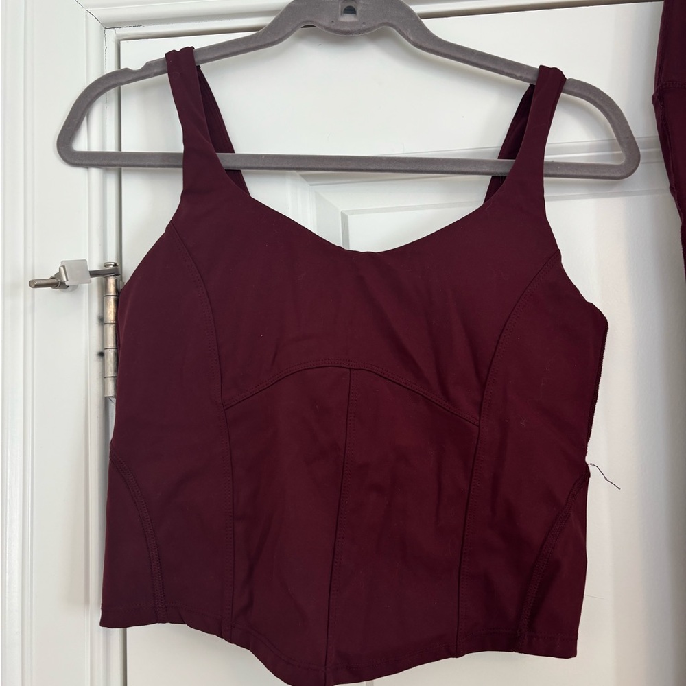 Danskin Wine Active Leggings & Cropped Tank Set - Picture 3 of 10